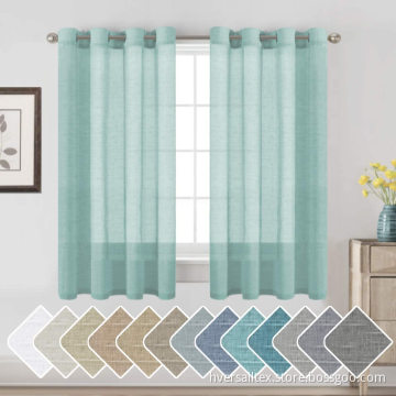 Elegant Light Filtering Sea Mist Semi Sheer Curtains